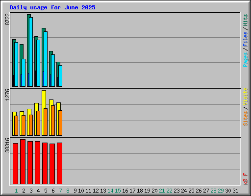 Daily usage for June 2025