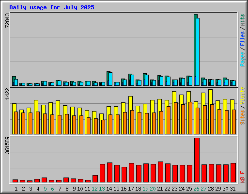 Daily usage for July 2025