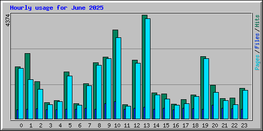 Hourly usage for June 2025